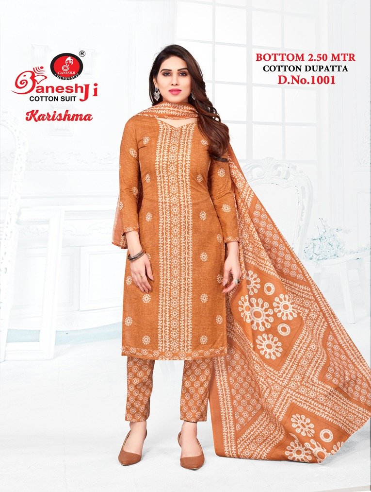 Ganeshji Cotton Suits Karishma Vol-1 1001-1010 Series 1