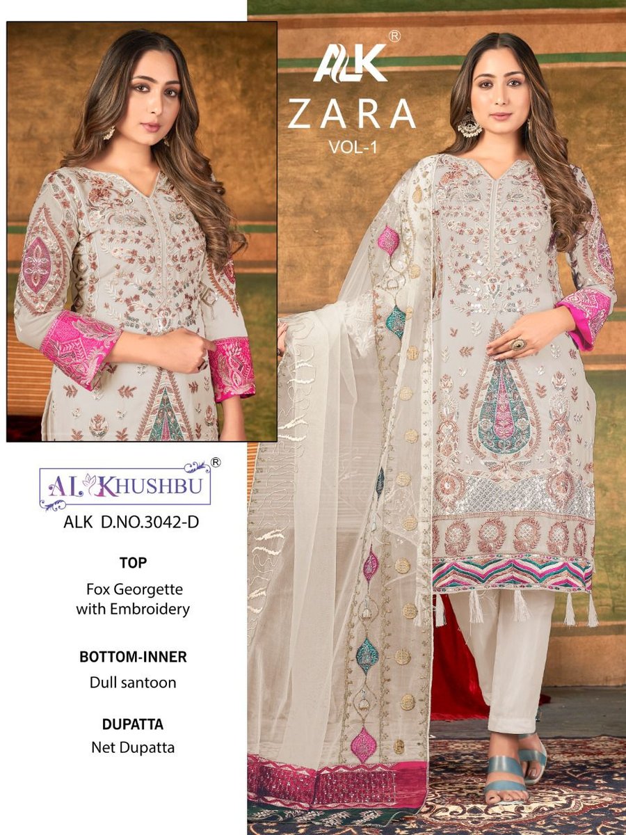 AL Khushbu Zara Vol-1 3042 Colors 4