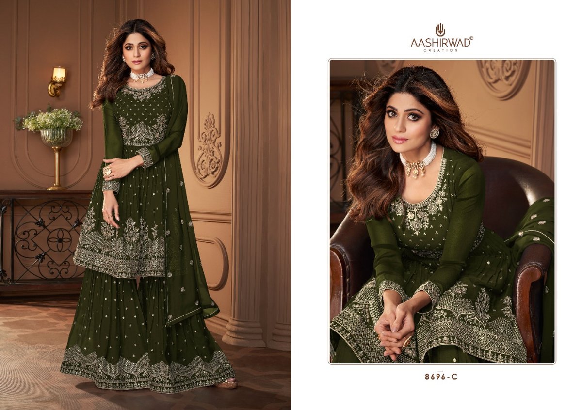 Aashirwad Creation Heroine Gold 8696 Colors 3