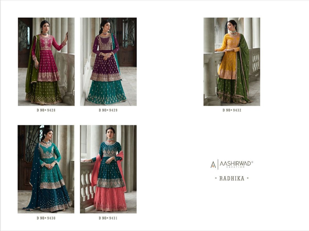 Aashirwad Creation Gulkand Radika 9428-9432 Series 6