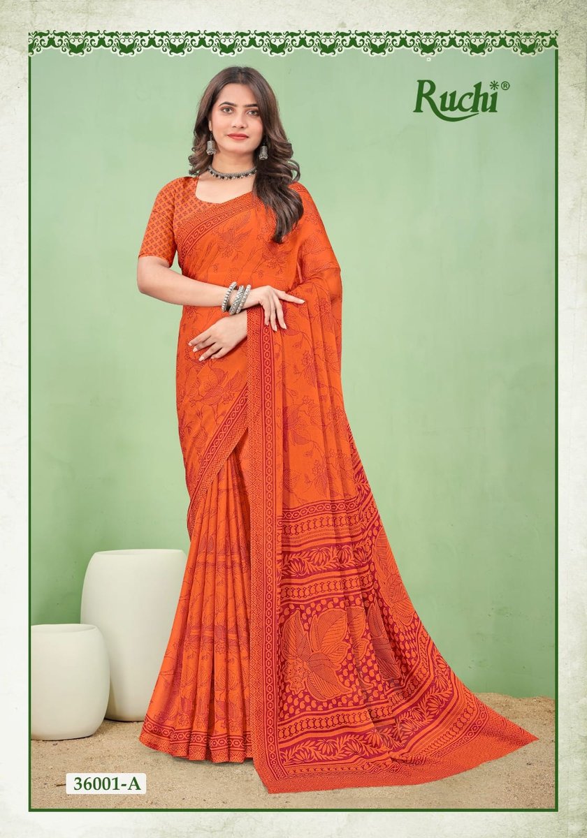 RUCHI SAREE STAR CHIFFON 168 36001-A TO 36003-G 1
