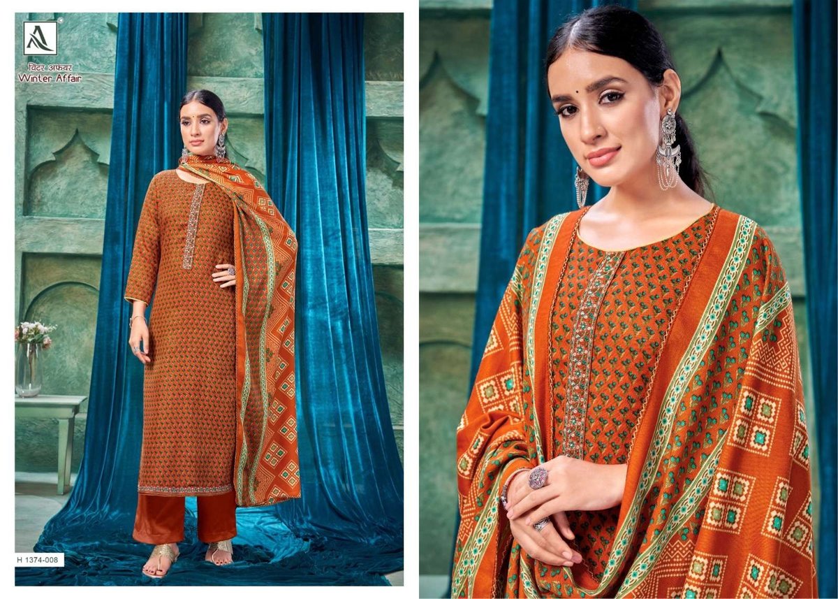 Alok Suit Winter Affair 1374-001 to 1374-008 Series 8