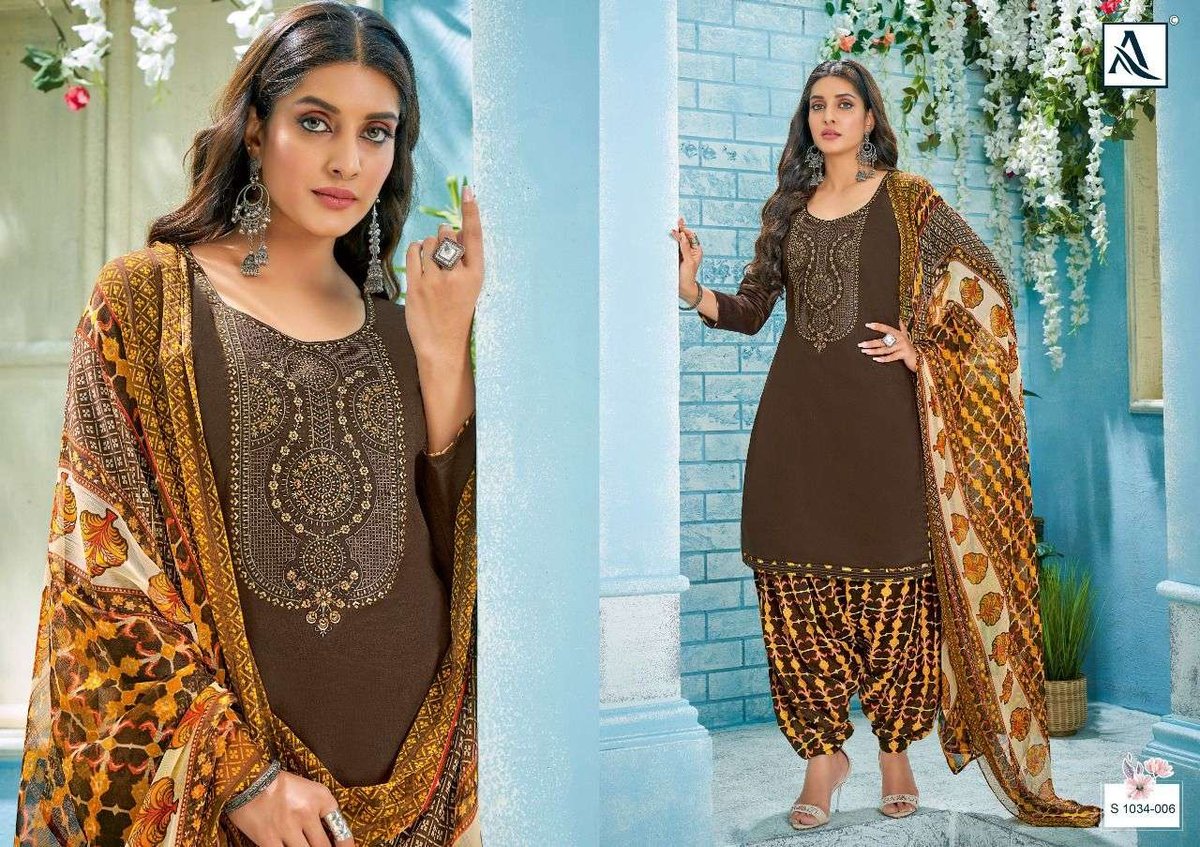 Alok Suits Nusrat-E-Patiyala 1034-001 to 1034-008 Series 6