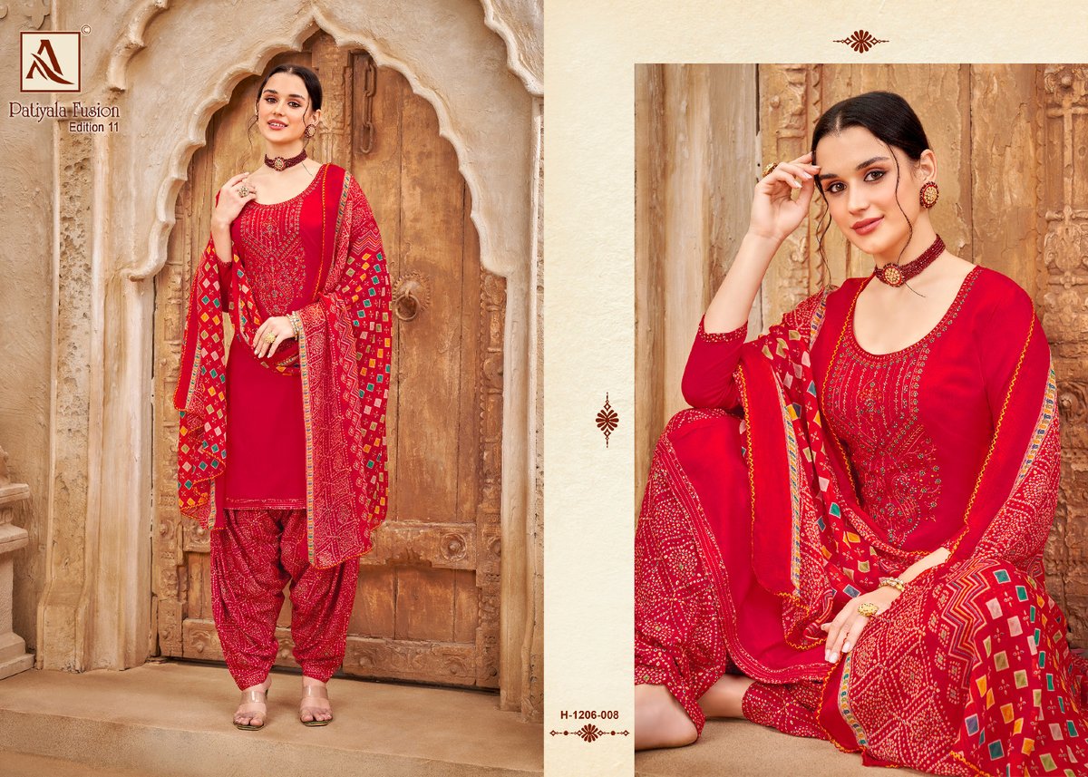 Alok Suit Patiyala Fusion Edition Vol-11 1206-001 to 1206-008 Series 8