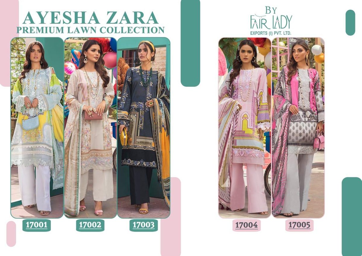 Fair Lady Ayesha Zara Premium Lawn Collection 17001-17005 Series 6