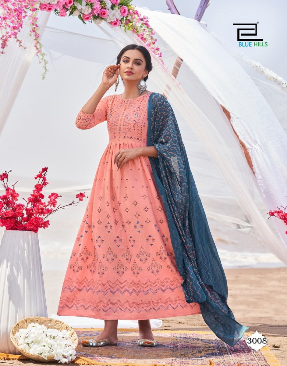 Blue Hills Walkway Dupatta Edition Vol-03 5001-5010 Series 8