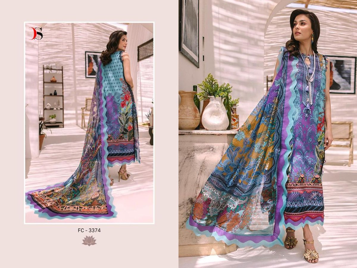 Deepsy Suit Firdous Classic Lawn Vol-23 3371-3376 Series 4