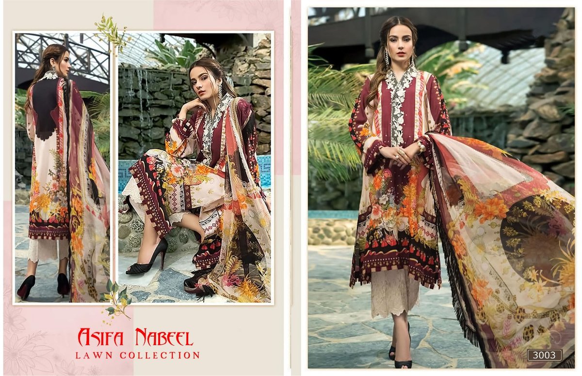 Asifa Nabeel Lawn Collection Vol-3 3001-3006 Series 3