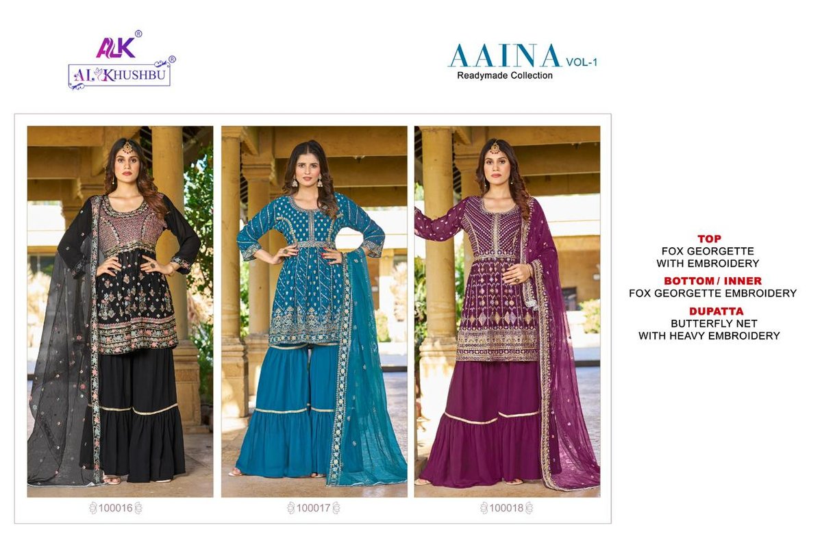 AL Khushbu Aaina Vol-1 Ready Made 100016-100018 Series 4