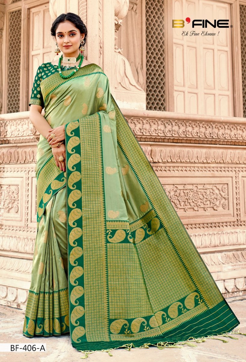 B Fine Saree Handwoven BF-406 to BF-409 Series 1