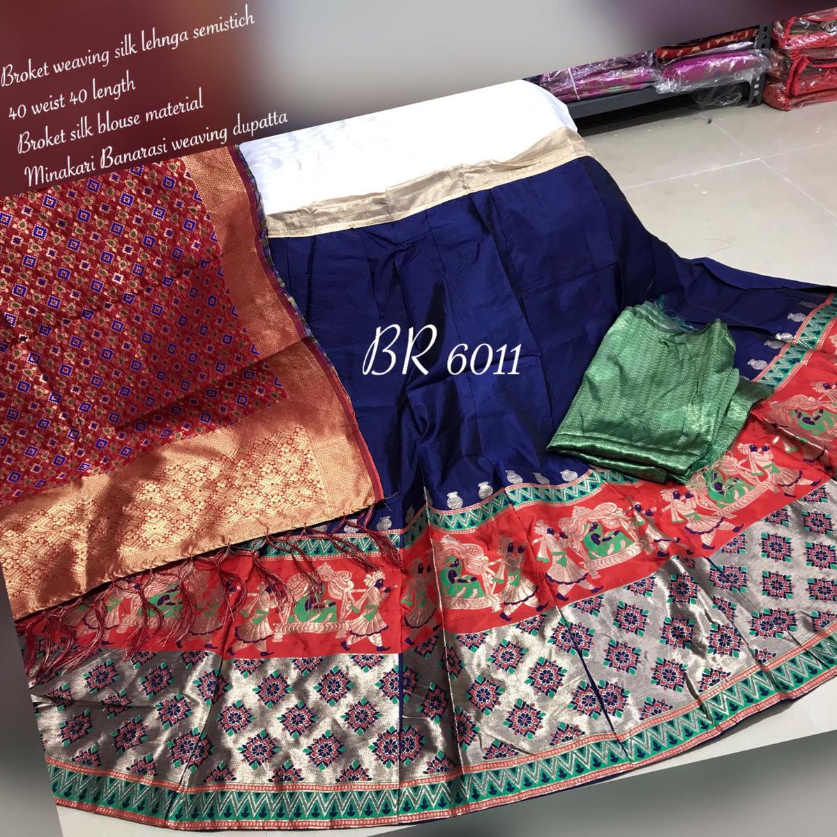 BR Heavy Golden Designer Lehenga BR-6011 Colors 4