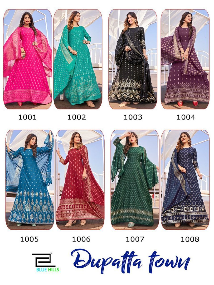Blue Hill Dupatta Town 1001-1008 Series 9