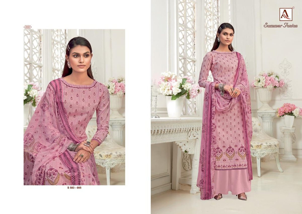 Alok Suits Summer Fusion 583-001 To 583-010 Series 5