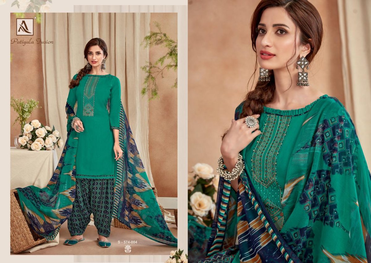 Alok Suits Patiyala Fusion 574-001 to 574-010 Series 4