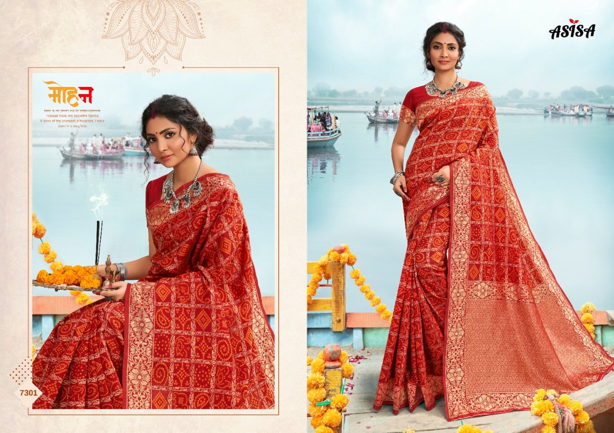 Asisa Saree Bandhani 7301-7302 Series 1
