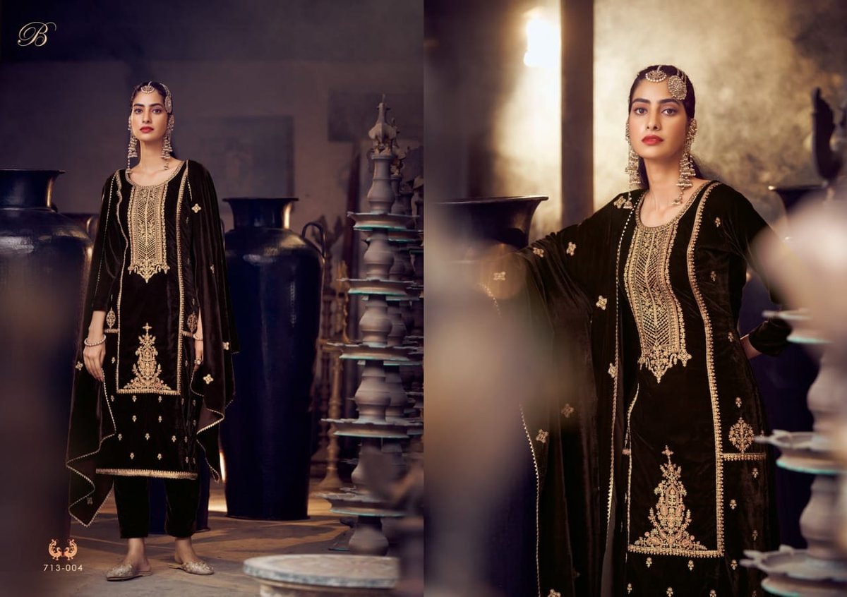 Belliza Designer Velvet Luxury 713-001 To 713-006 Series 4