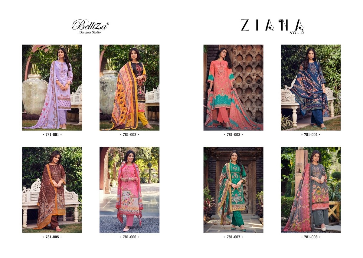 Belliza Designer Ziana Vol-2 781-001 to 781-008 Series 9