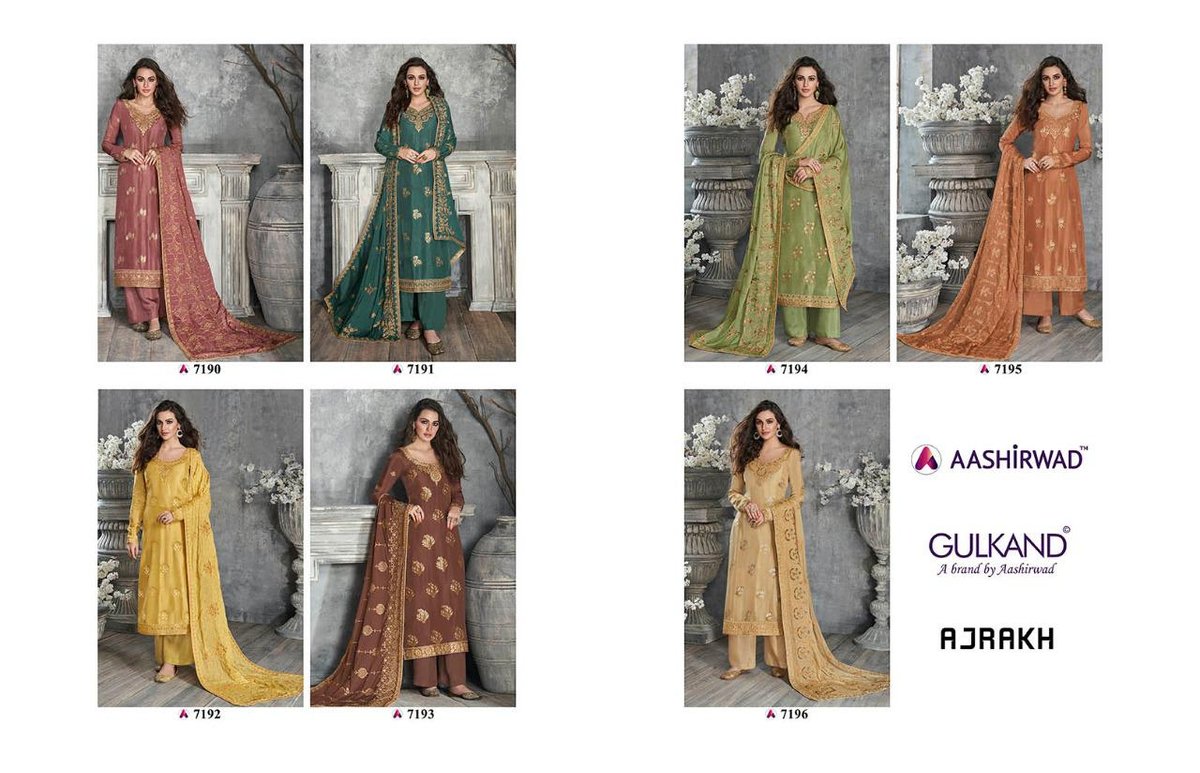 Aashirwad Creation Gulkand Ajrakh 7190-7196 Series 8