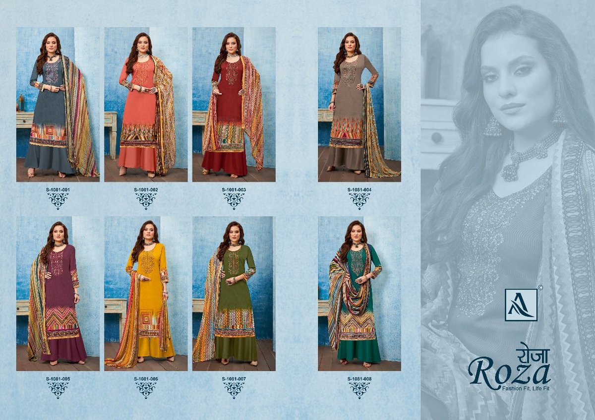 Alok Suit Roza 1081-001 to 1081-008 Series 9