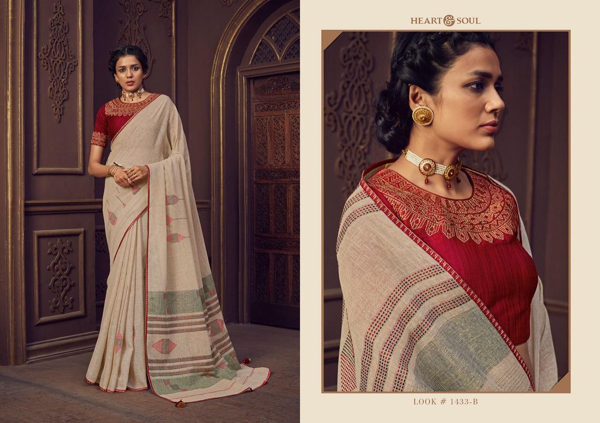 Heart & Soul linen Saree 1431 A B to 1433 A B Series 6