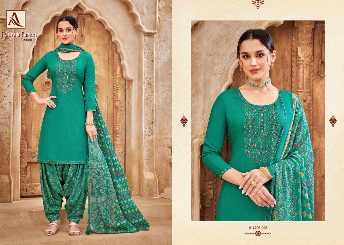 Alok Suit Patiyala Fusion Edition Vol-11 1206-001 to 1206-008 Series 6