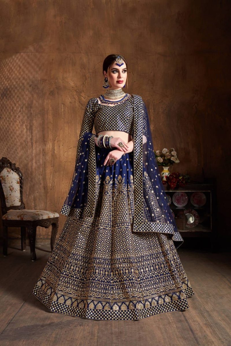 Bollywood Bridal Designer Blue Lehenga 1