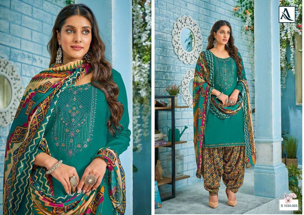 Alok Suits Nusrat-E-Patiyala 1034-001 to 1034-008 Series 3