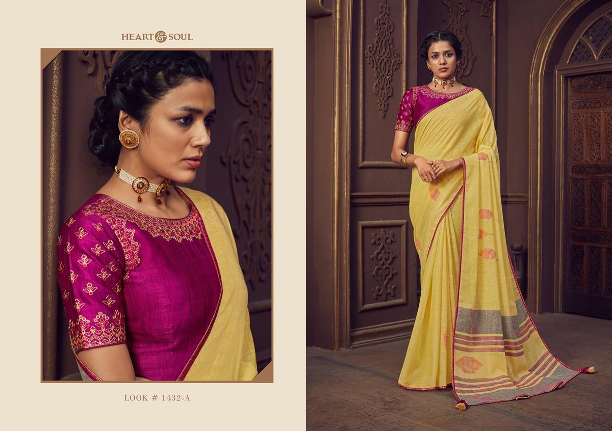 Heart & Soul linen Saree 1431 A B to 1433 A B Series 4