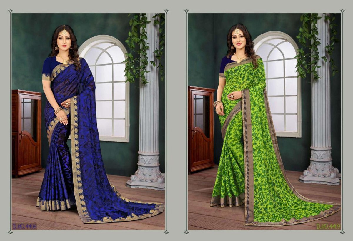 Aishwariya Saree Chiffon Silk 4407-4410 Series 2