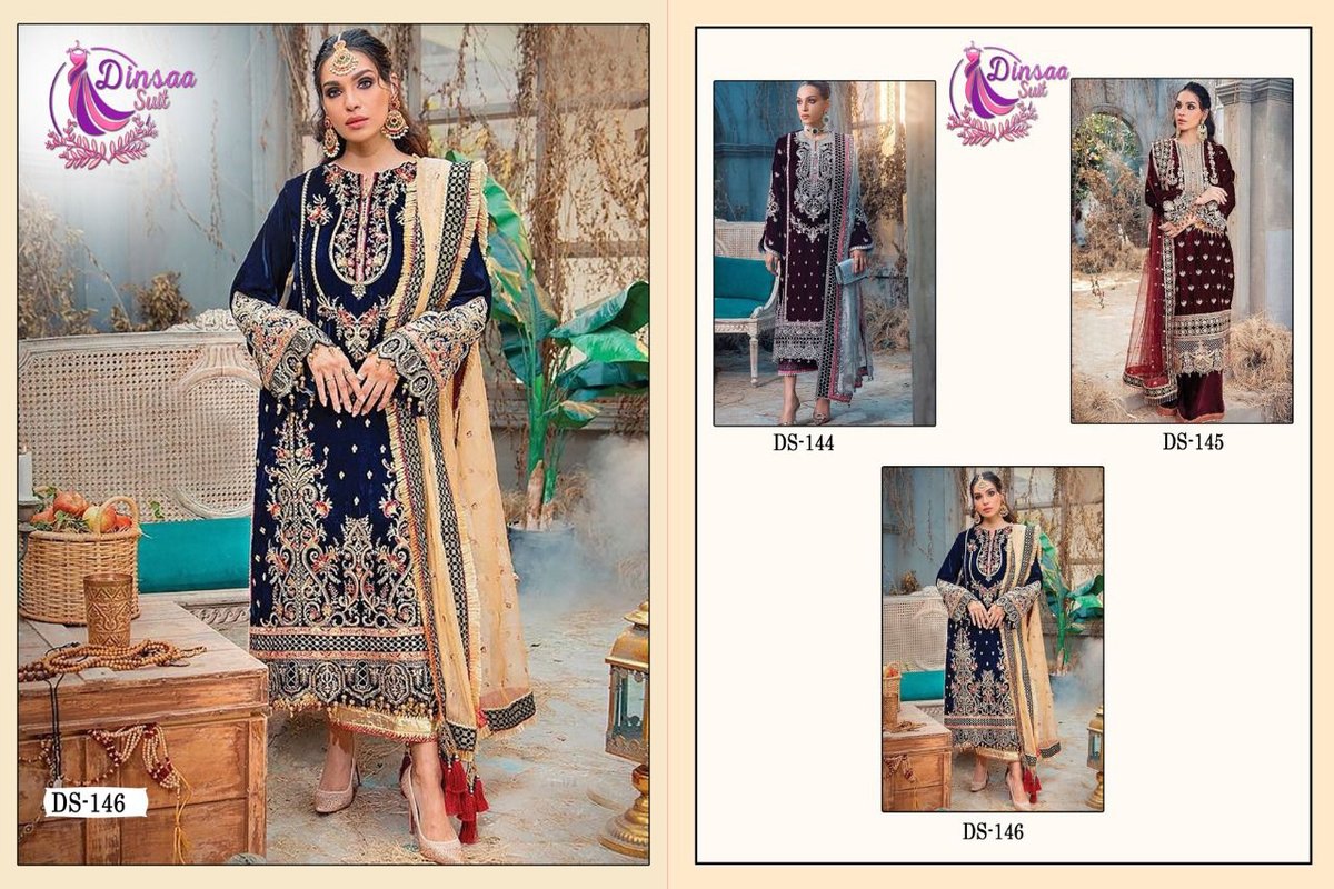 Dinsaa Suit Anaya Vol-1 Velvet Collection DS-144 to DS-146 Series 7