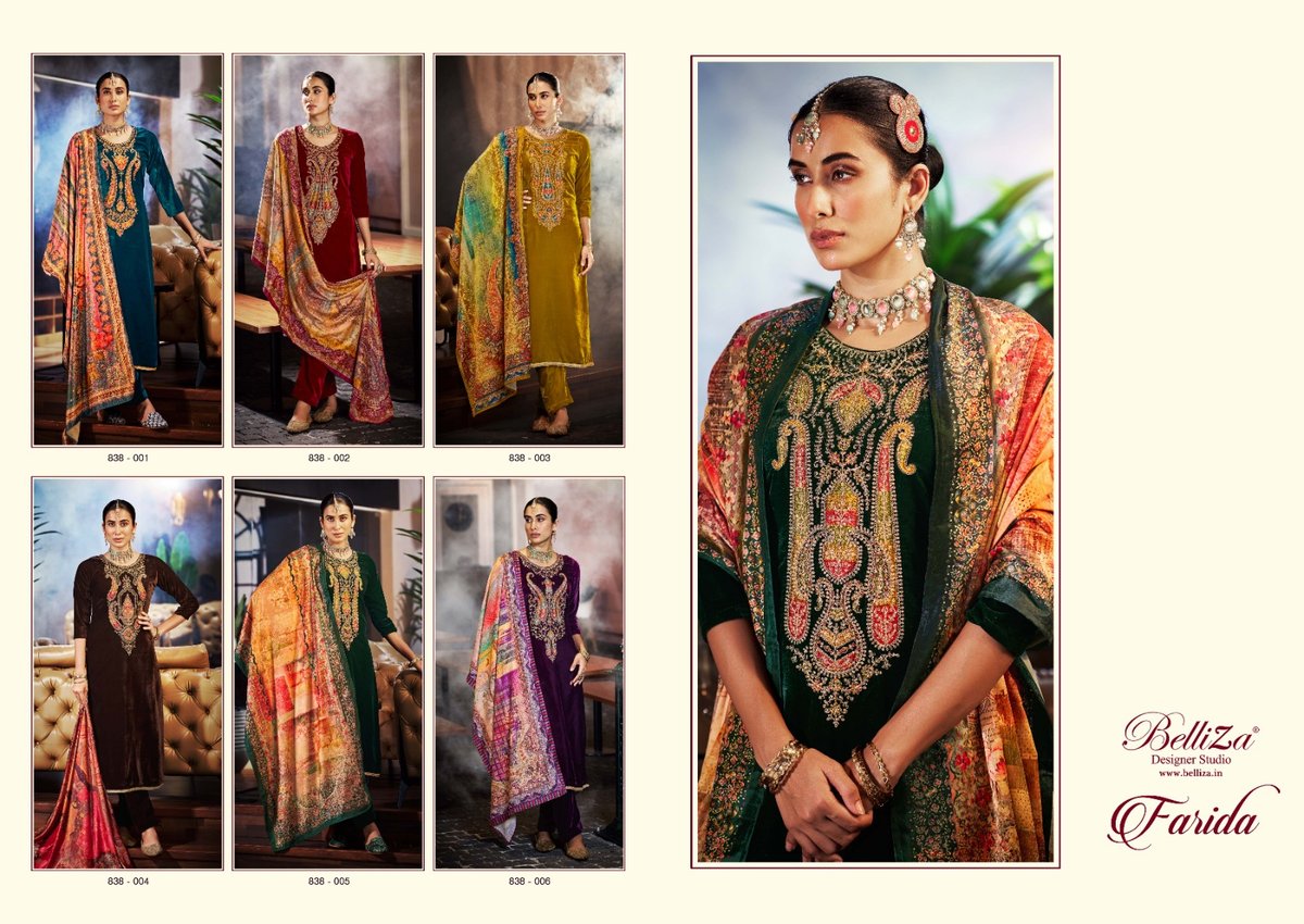 Belliza Designer Farida 838-001 to 838-006 Series 7