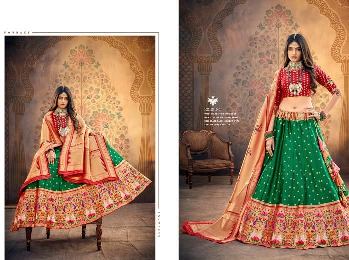 3M Riwaz Paithani Lehenga 20202-20205 Series 2