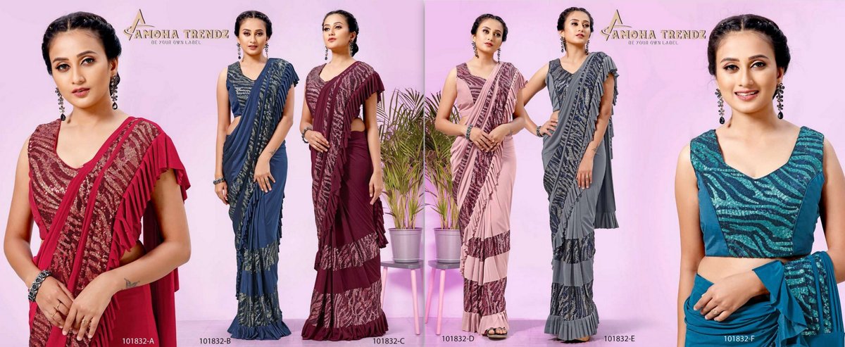 Aamoha Trendz Ready To Wear Designer Saree 101832 Colors 7