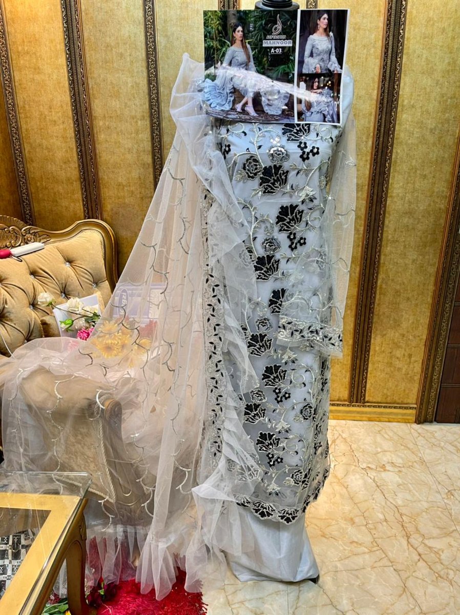Alif Fashion Mahnoor A-03 Grey Suits 2