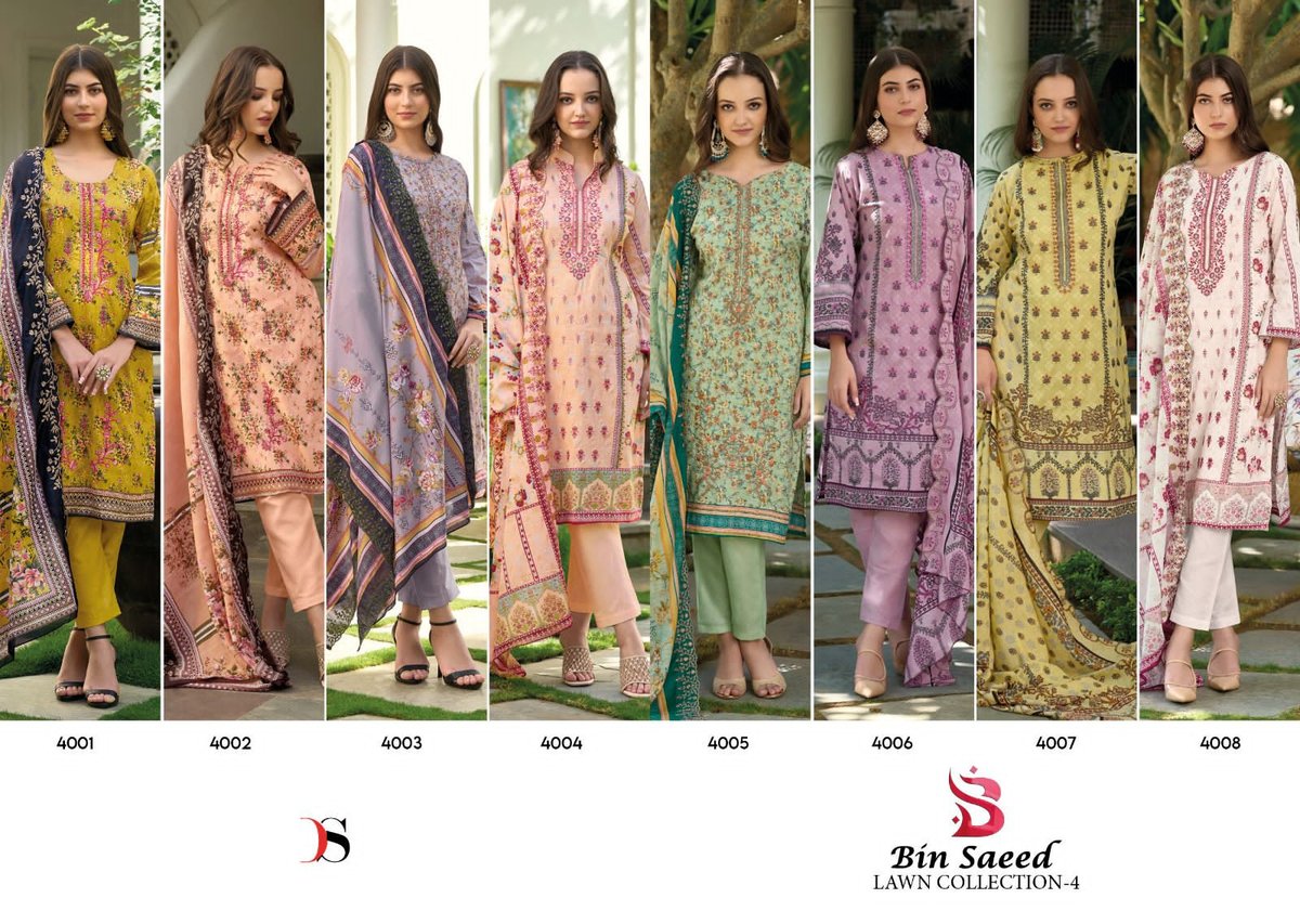 Deepsy Suit Bin Saeed Lawn Collection Vol-4 4001-4008 Series 9