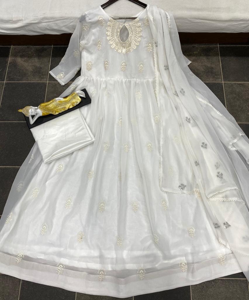 Bollywood Designer White Embroidered Suits LG-1206 2