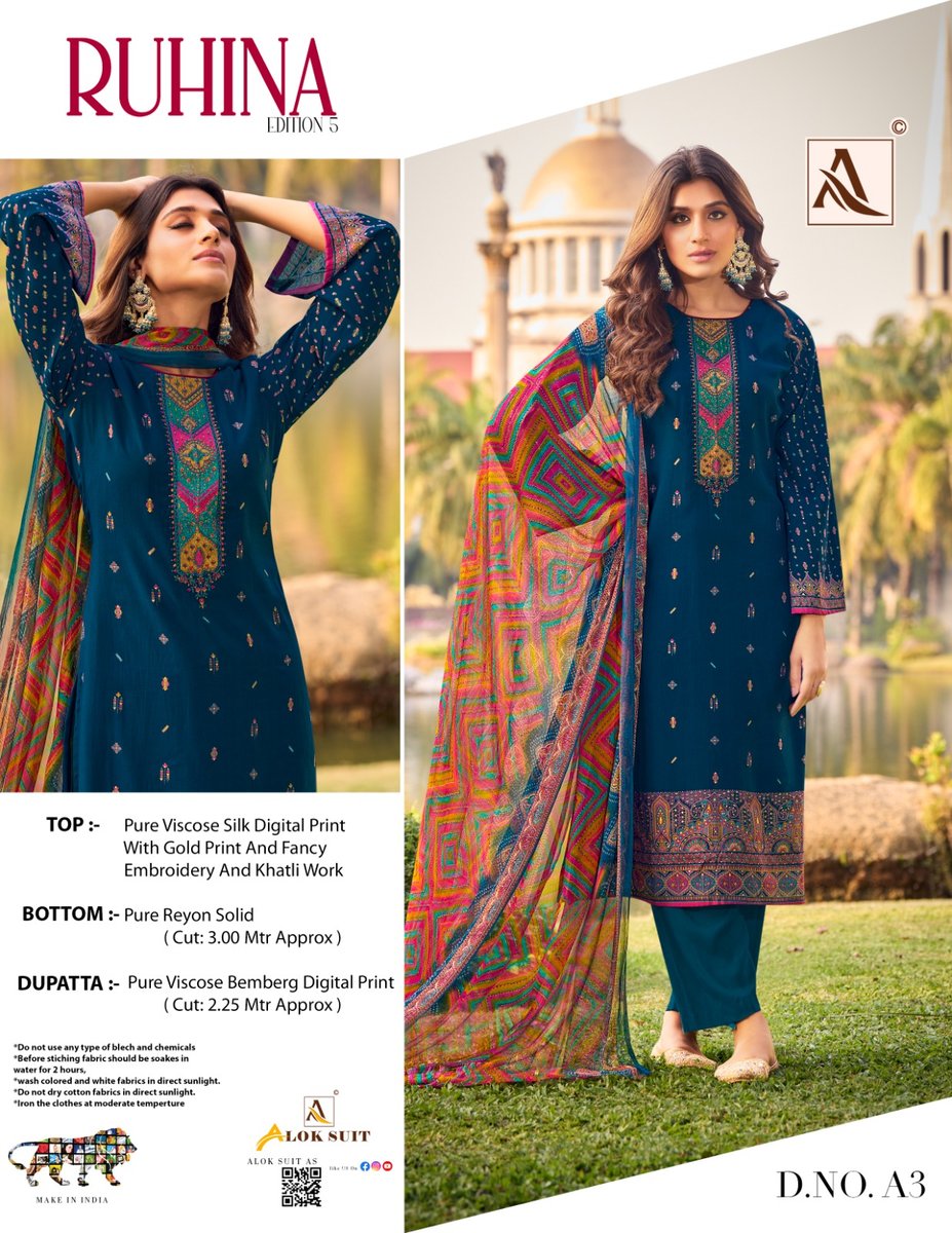 Alok Suit Ruhina Vol-5 A1 to A8 Series 3
