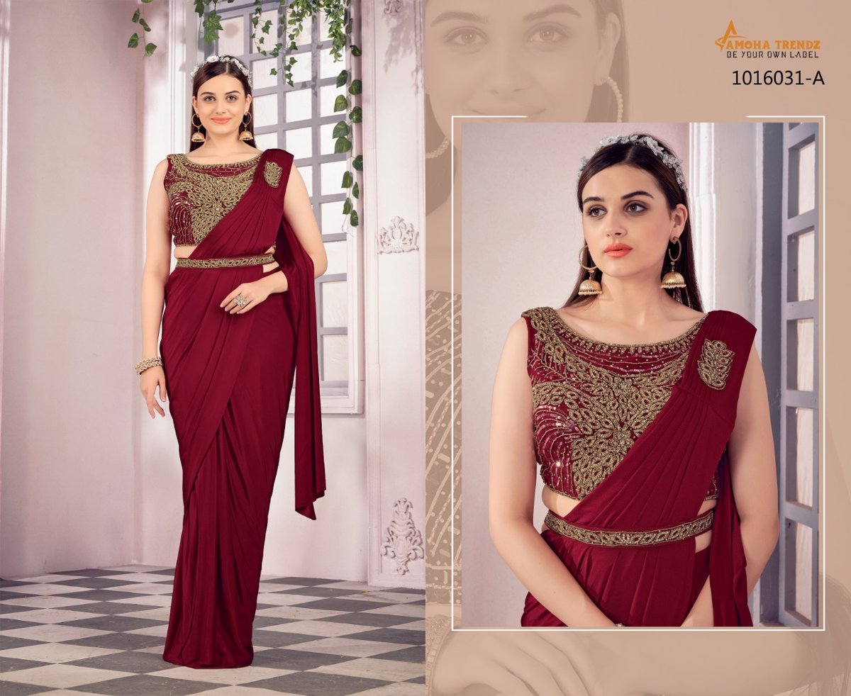 Aamoha Trendz Ready To Wear Designer Saree 1016031 Colors 1