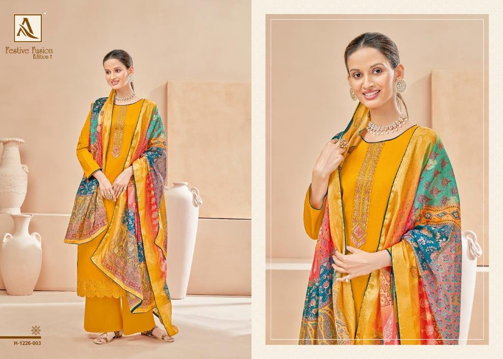 Alok Suit Festive Fusion Edition Vol-7 1226-001 to 1226-004 Series 3