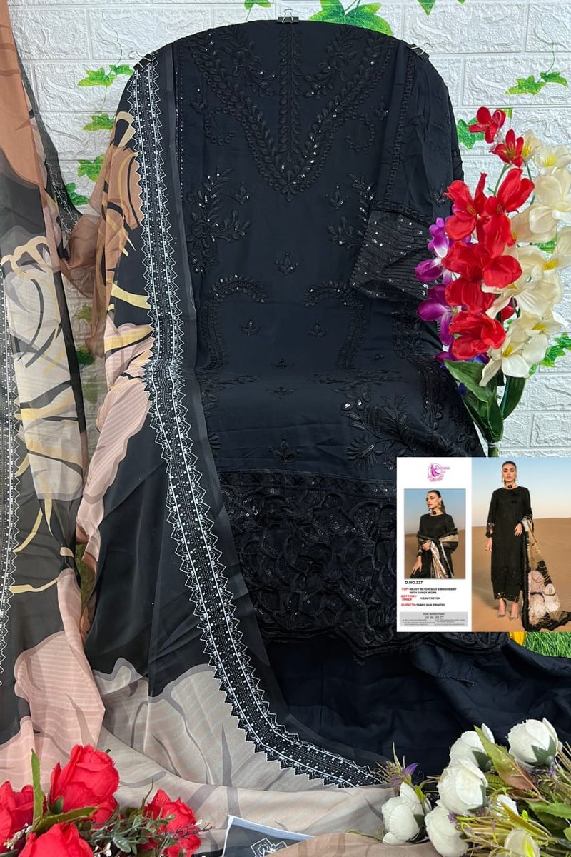 Dinsaa Suit Super Hit Black 227 Design 2