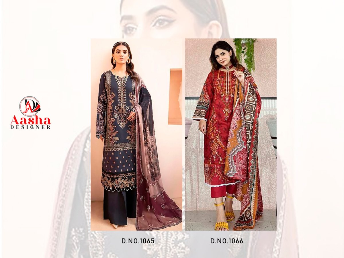 AASHA DESIGNER CHEVRON SUMMER COLLECTION 1065 TO 1066 3