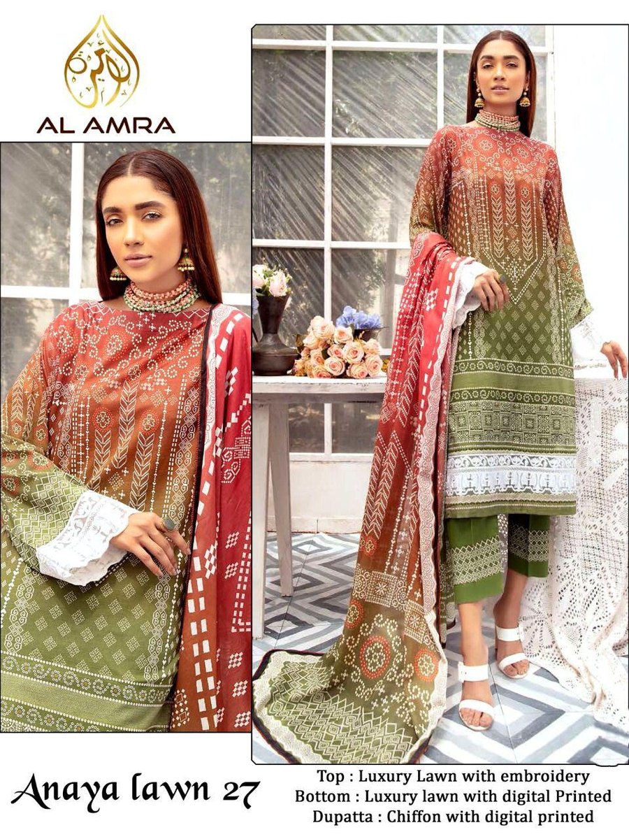 AL Amra Aanaya Lawn Chunri Collection 25-28 Series 3