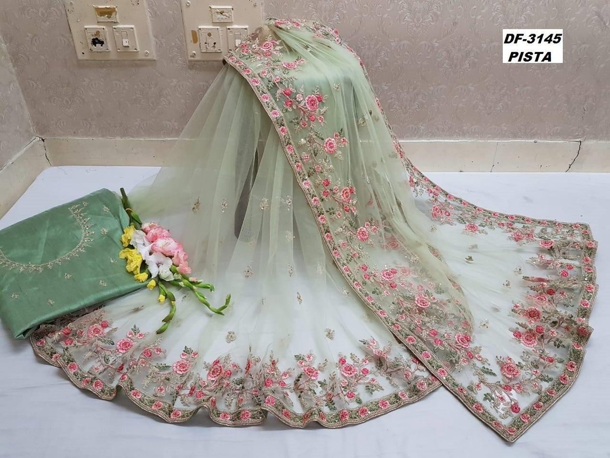 DF 3145 Designer Net Saree 6