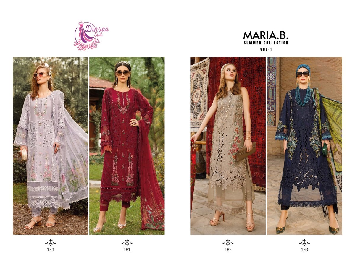 Dinsaa Suit Maria B Summer Collection Vol-1 190-193 Series 5