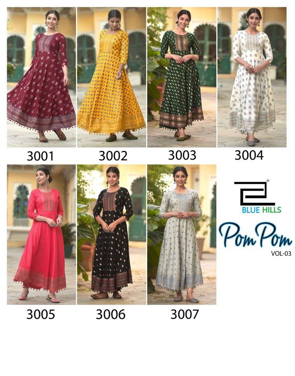 Blue Hills Pom Pom Vol-3 3001-3007 Series 8