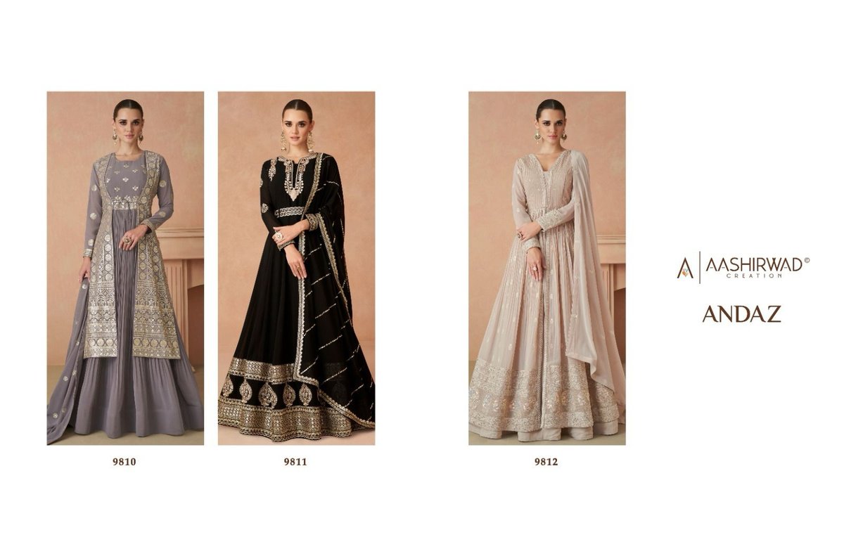 Aashirwad Creation Andaz 9810-9812 Series 4