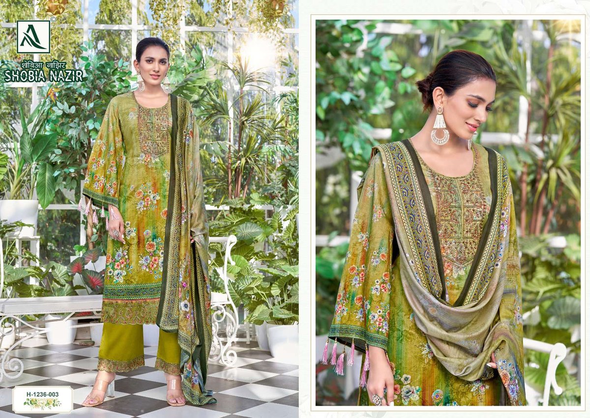 Alok Suit Shobia Nazir Lawn Collection 1236-001 to 1236-010 Series 3
