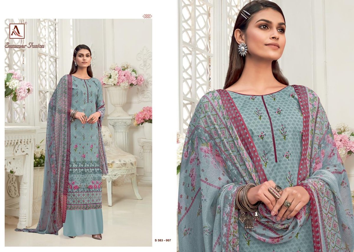 Alok Suits Summer Fusion 583-001 To 583-010 Series 7
