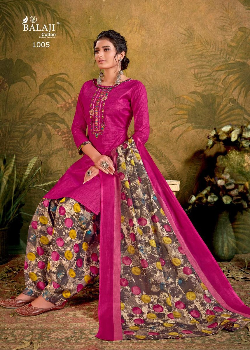 Balaji Cotton Rasberry Patiyala Vol-5 1001-1012 Series 5