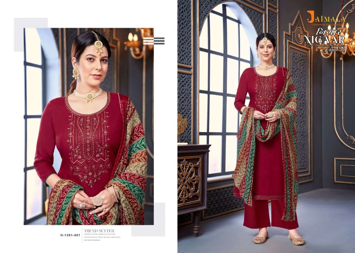Alok Suit Jaimala Nigaar Edition 20 1361-001 to 1361-008 Series 1